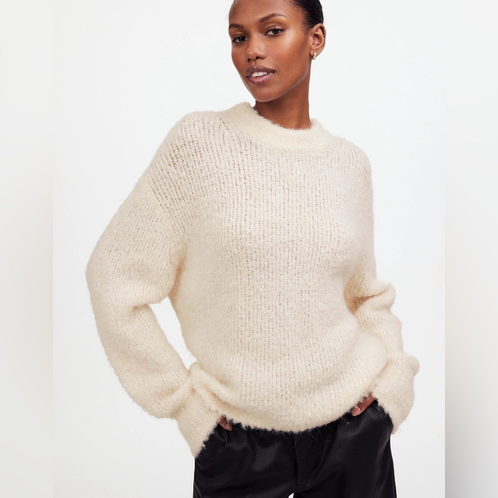 Madewell Wool-Alpaca Blend Bouclé-Knit Oversized Sweater